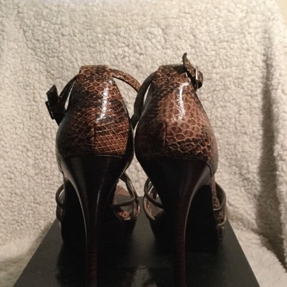 NWOT Steve Madden Luxe Brown Snakeskin Heels - Picture 3 of 6